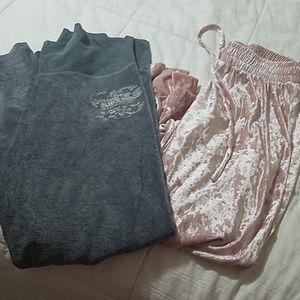 Lot of 2 VS and soft baby pink soft joggers.